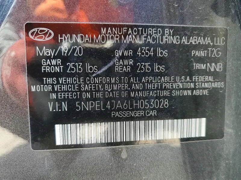 2020 HYUNDAI SONATA SEL  