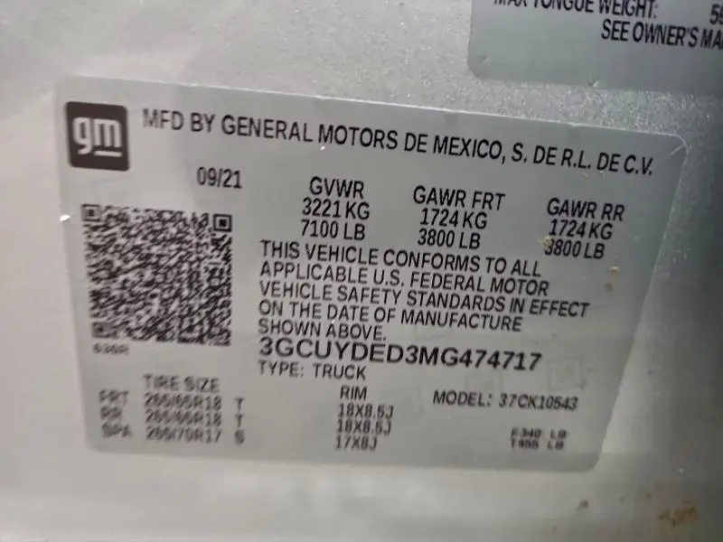 2021 CHEVROLET SILVERADO K1500 LT  