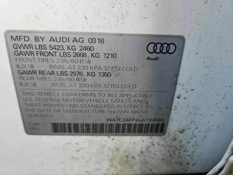 2016 AUDI Q5 PREMIUM  