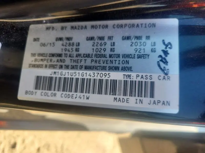 2016 MAZDA 6 SPORT  