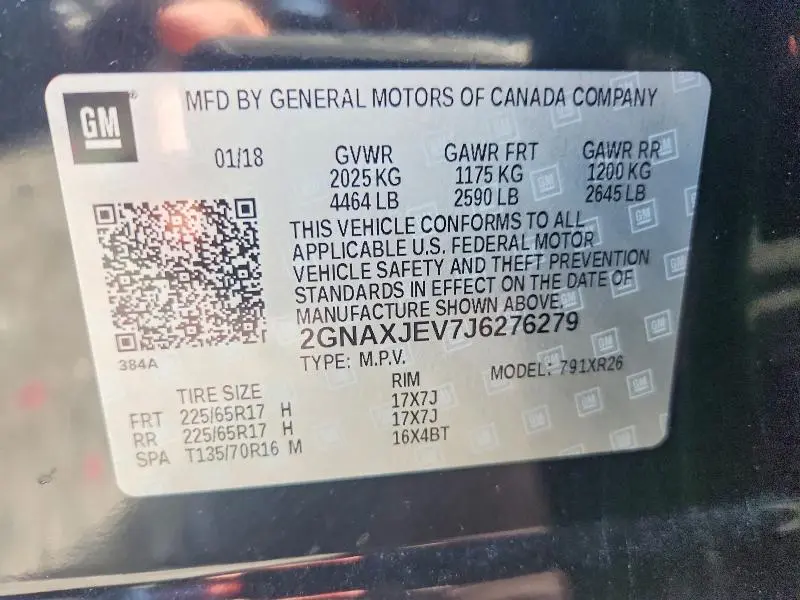 2018 CHEVROLET EQUINOX LT  