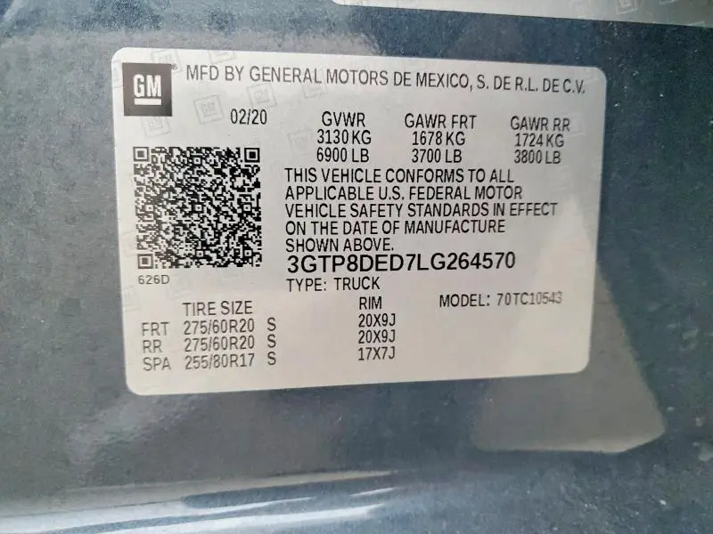 2020 GMC SIERRA SLT  