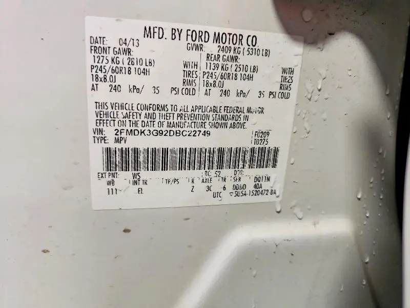 2013 FORD EDGE SE  