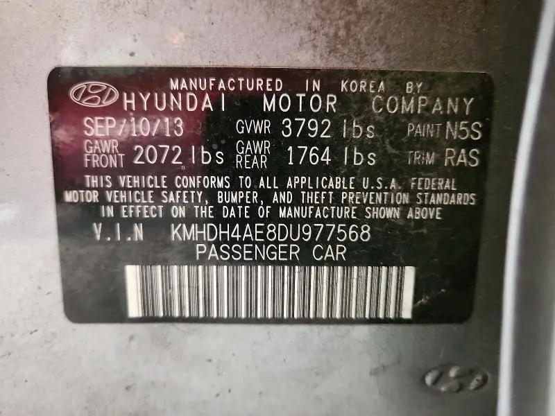 2013 HYUNDAI ELANTRA GLS  