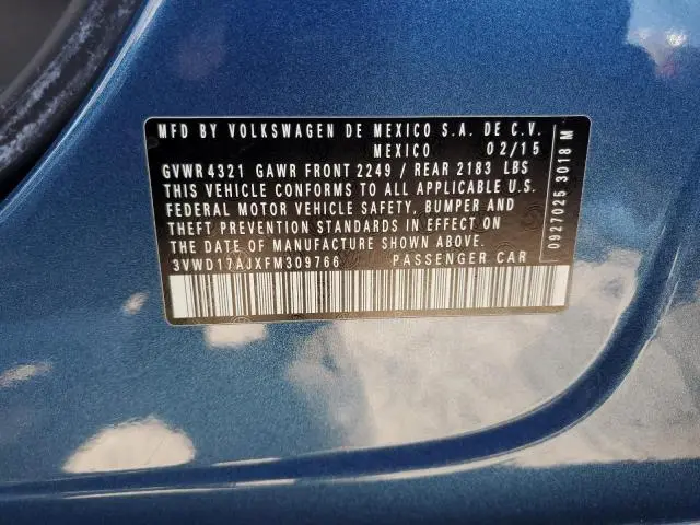 2015 VOLKSWAGEN JETTA SE  