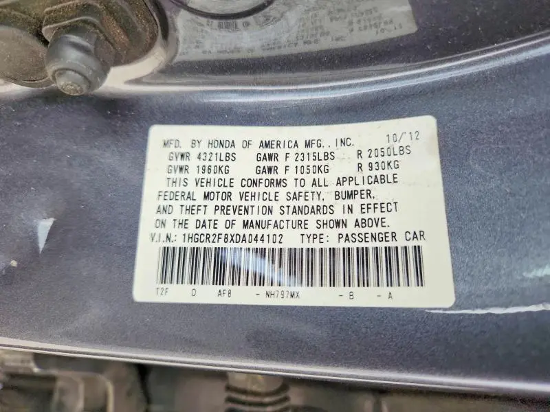 2013 HONDA ACCORD EXL  