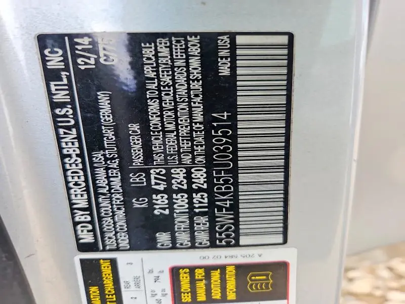 2015 MERCEDES-BENZ C 300 4MATIC  