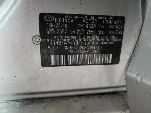 2019 HYUNDAI SONATA HYBRID  