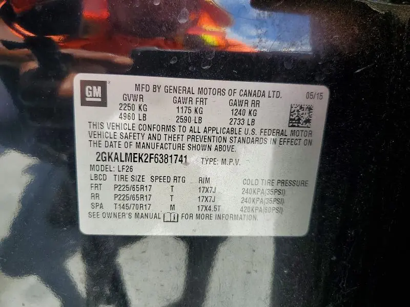2015 GMC TERRAIN SLE  