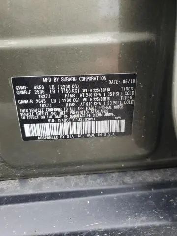 2018 SUBARU OUTBACK TOURING  