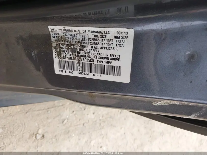 2014 HONDA ODYSSEY LX