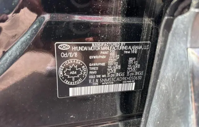 2019 HYUNDAI SANTA FE SEL  
