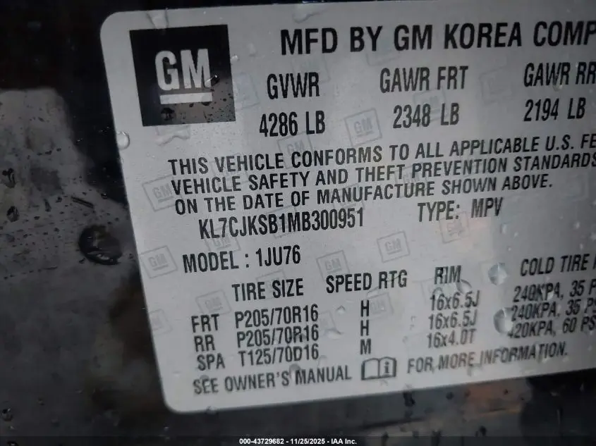 2021 CHEVROLET TRAX FWD LS