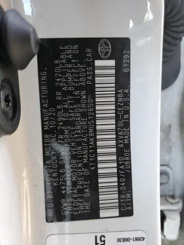 2021 TOYOTA CAMRY LE  