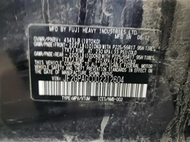 2013 SUBARU XV CROSSTREK 2.0 LIMITED  