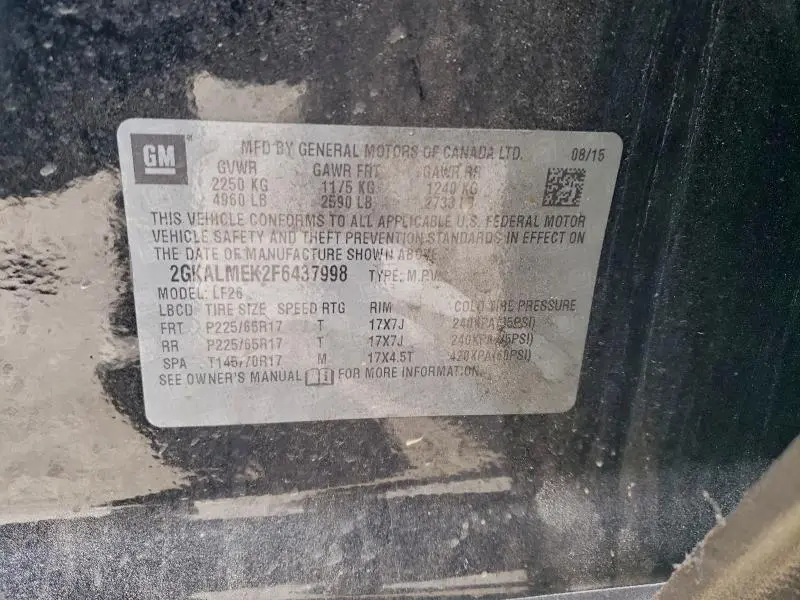 2015 GMC TERRAIN SLE  