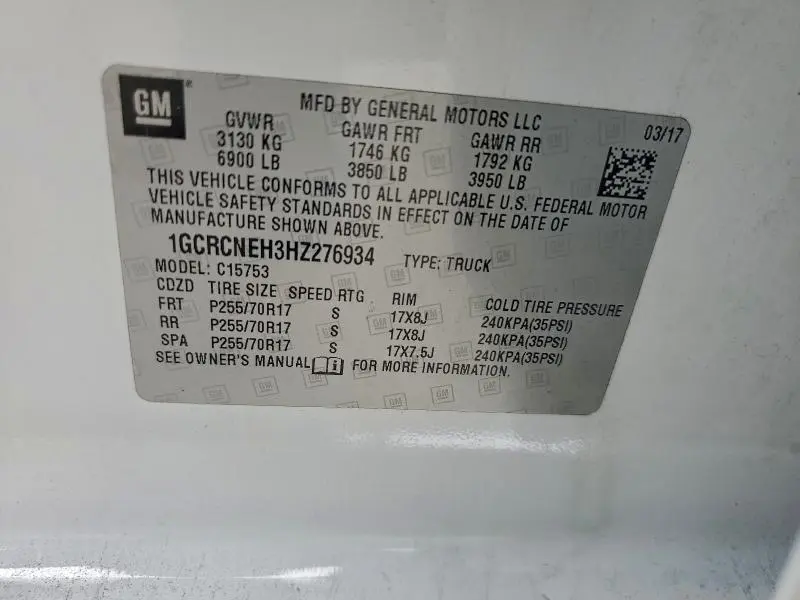 2017 CHEVROLET SILVERADO C1500  