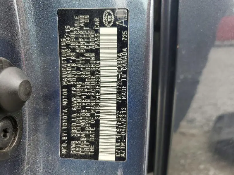 2015 TOYOTA COROLLA S PLUS  