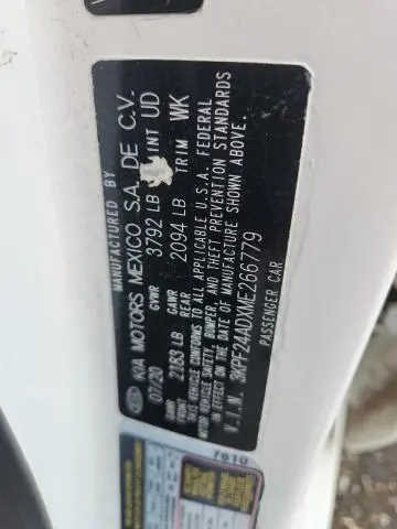 2021 KIA FORTE FE  