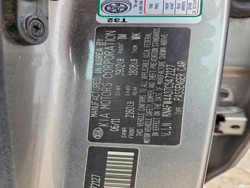 2012 KIA FORTE SX  