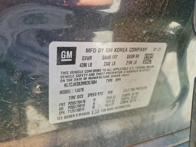 2021 CHEVROLET TRAX LS  