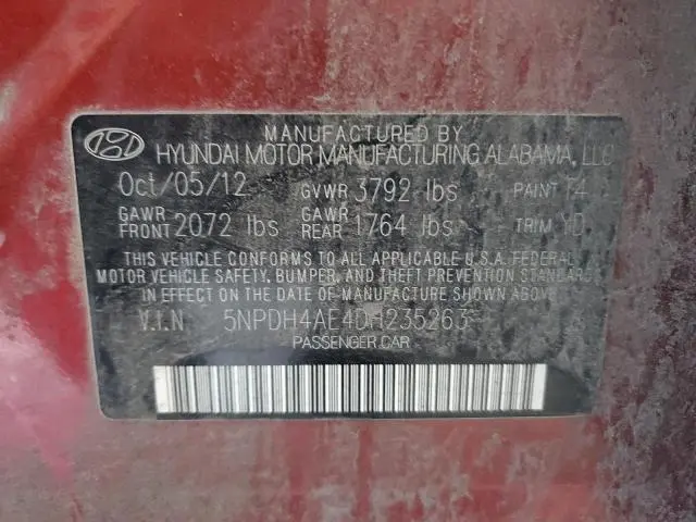 2013 HYUNDAI ELANTRA GLS  