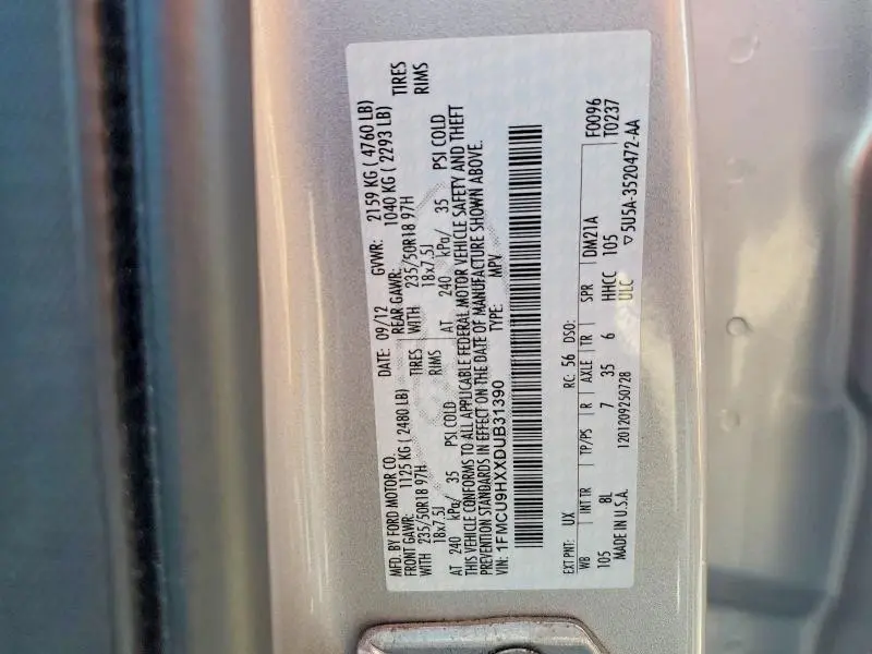 2013 FORD ESCAPE SEL  