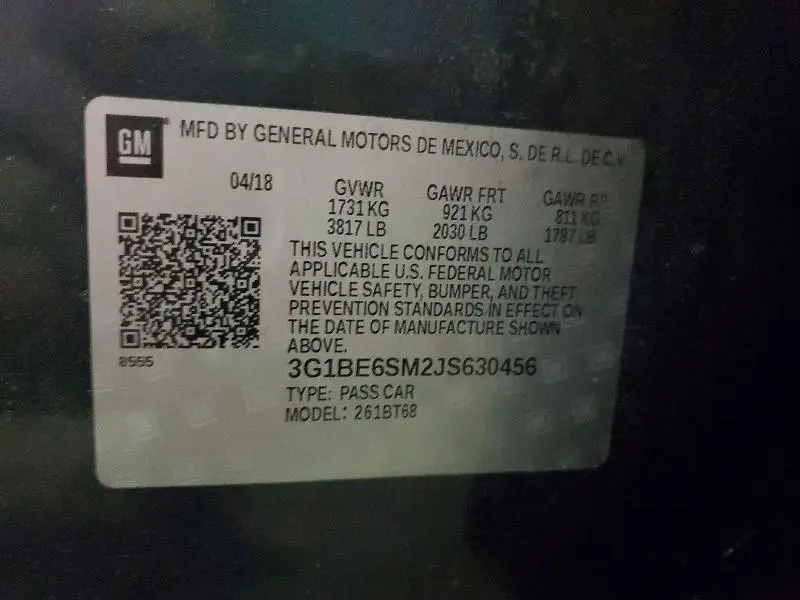 2018 CHEVROLET CRUZE LT  