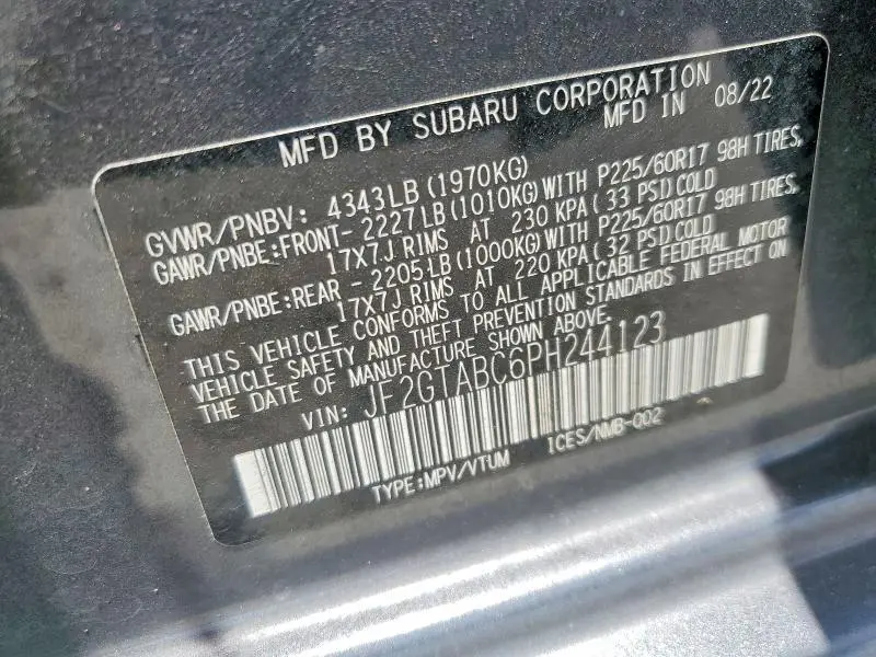 2023 SUBARU CROSSTREK   
