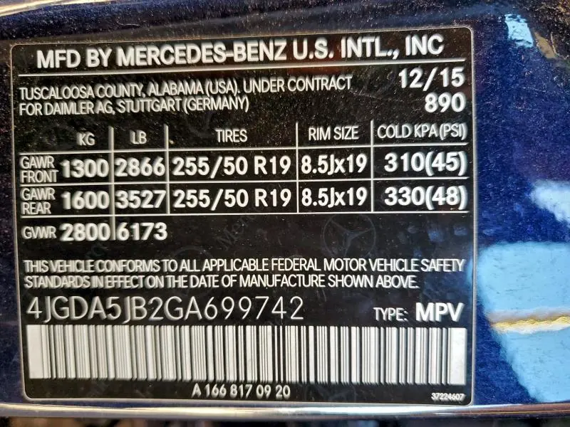 2016 MERCEDES-BENZ GLE 350  