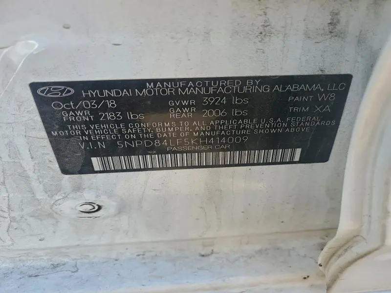 2019 HYUNDAI ELANTRA SEL  