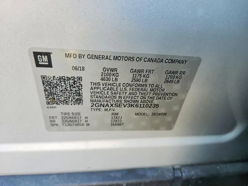 2019 CHEVROLET EQUINOX LS  