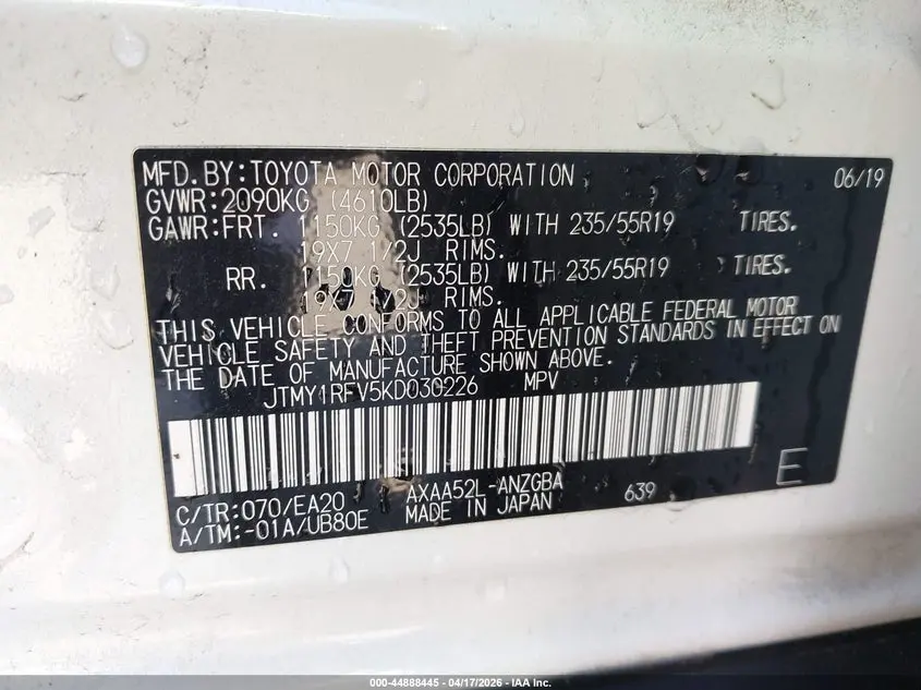 2019 TOYOTA RAV4 LIMITED