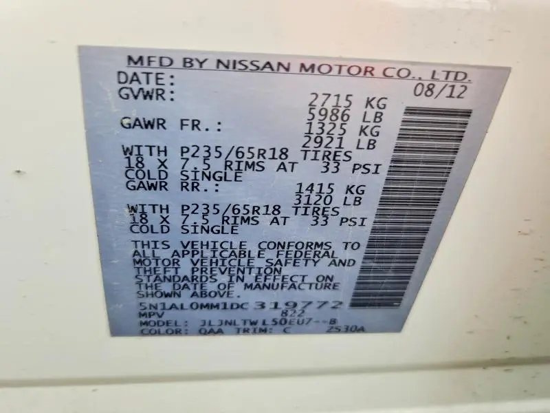 2013 INFINITI JX35 BASE  