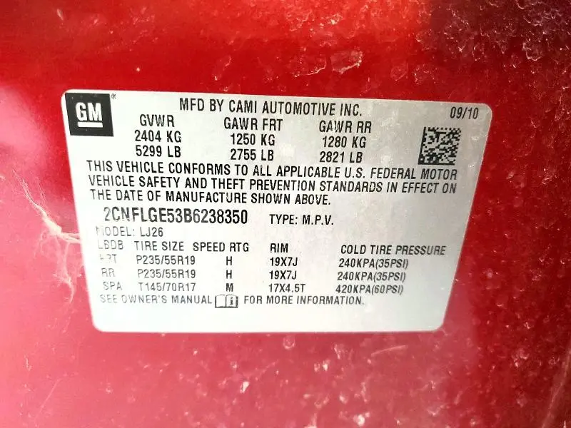 2011 CHEVROLET EQUINOX LTZ  