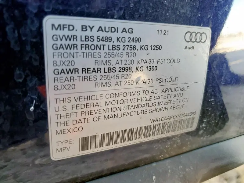 2022 AUDI Q5 PREMIUM PLUS 45