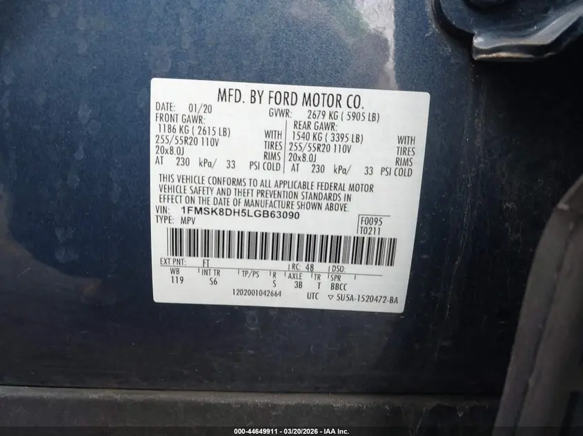 2020 FORD EXPLORER XLT