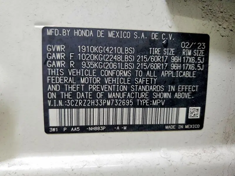 2023 HONDA HR-V LX  