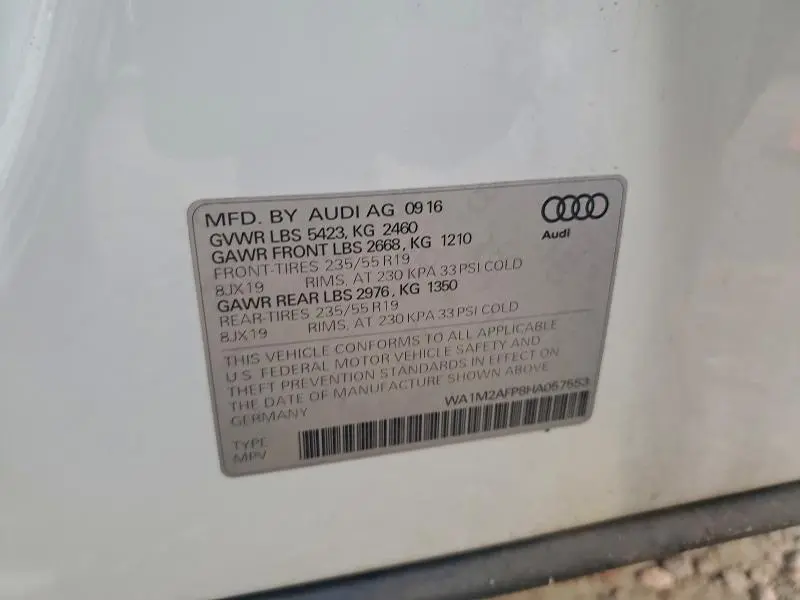 2017 AUDI Q5 PREMIUM PLUS  