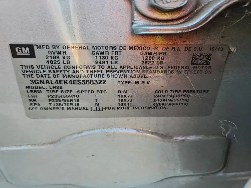 2014 CHEVROLET CAPTIVA LTZ  