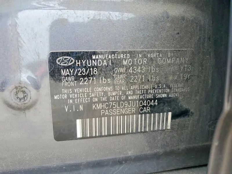 2018 HYUNDAI IONIQ LIMITED  