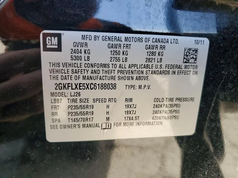 2012 GMC TERRAIN SLT  