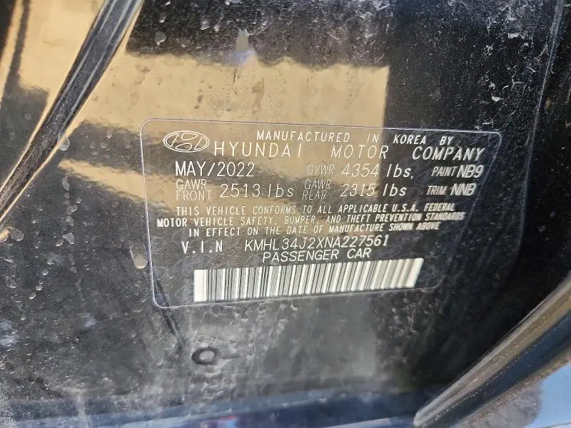 2022 HYUNDAI SONATA LIMITED  