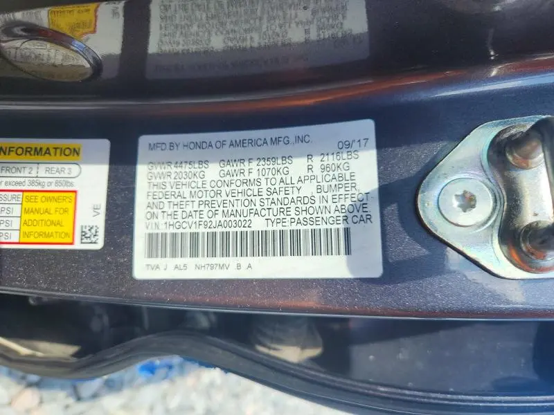 2018 HONDA ACCORD TOURING  