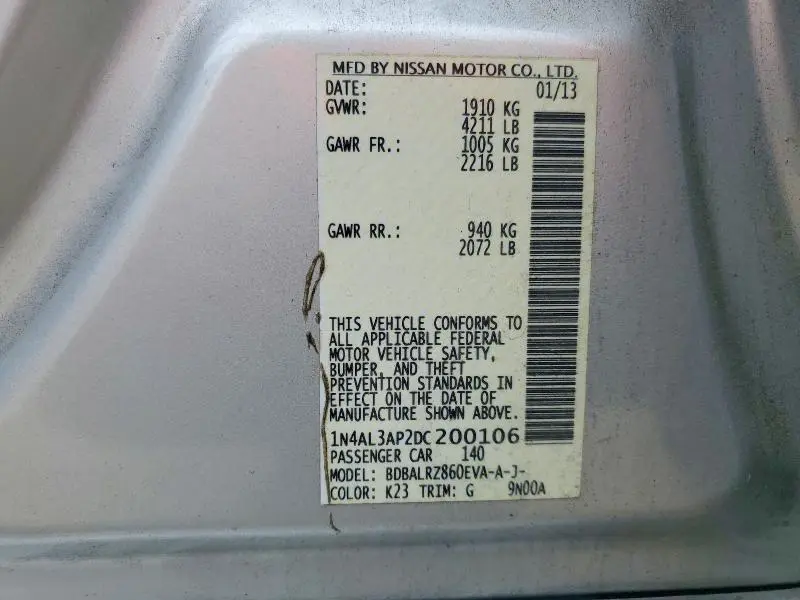 2013 NISSAN ALTIMA 2.5  