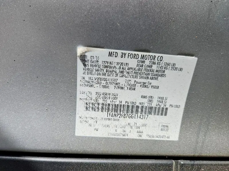 2016 FORD TAURUS LIMITED  
