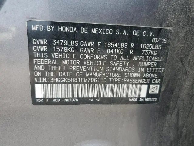 2015 HONDA FIT EX