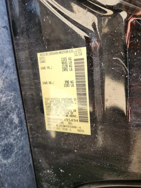 2017 NISSAN MAXIMA   