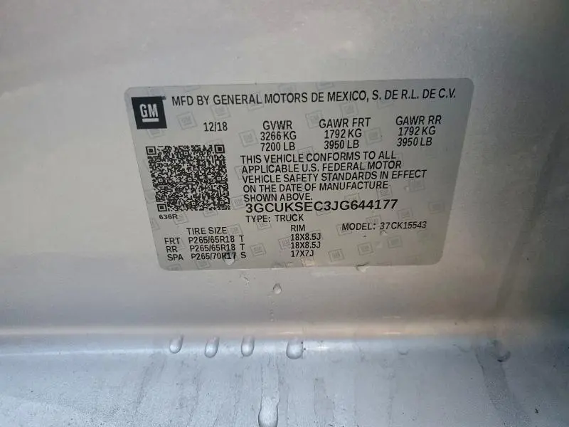 2018 CHEVROLET SILVERADO K1500 LTZ  