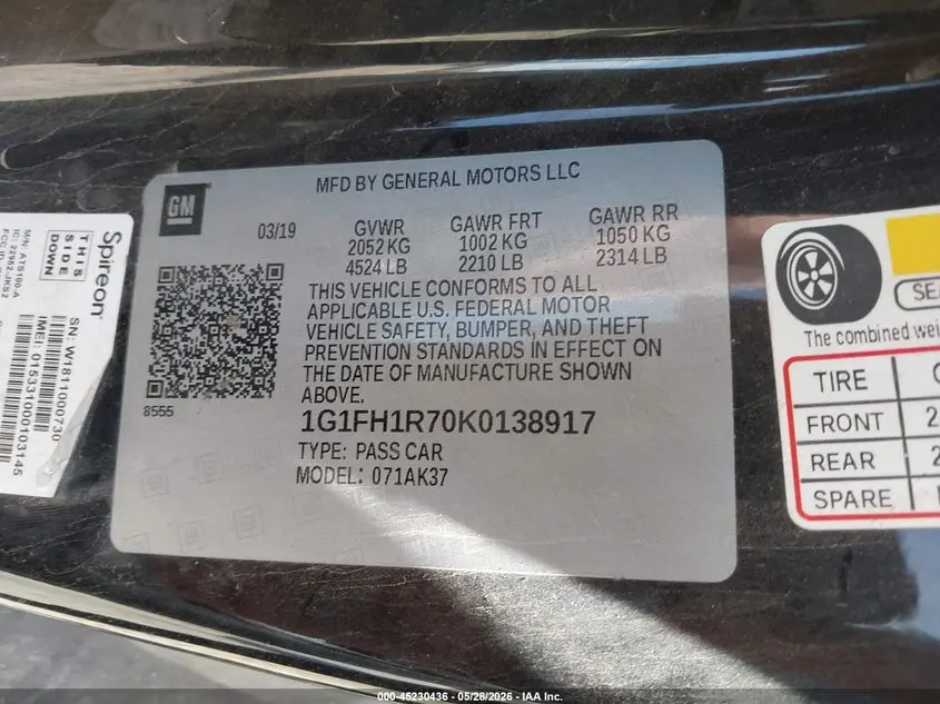 2019 CHEVROLET CAMARO 2SS